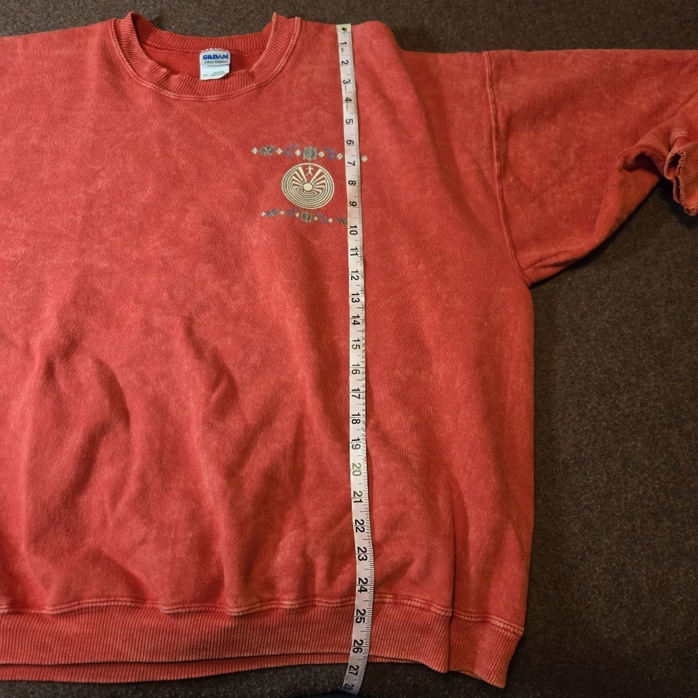 Vintage 1990s Men's Stone Aged Rockwear Crewneck Sweatshirt Distressed Size 2XL - Picture 9 of 13